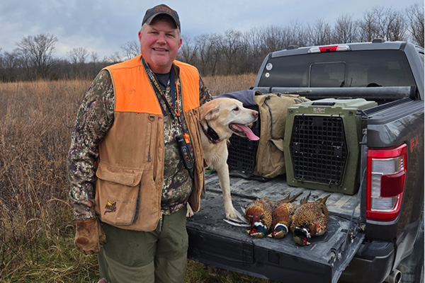 A patient hunts for pheasants after successful joint replacement surgery